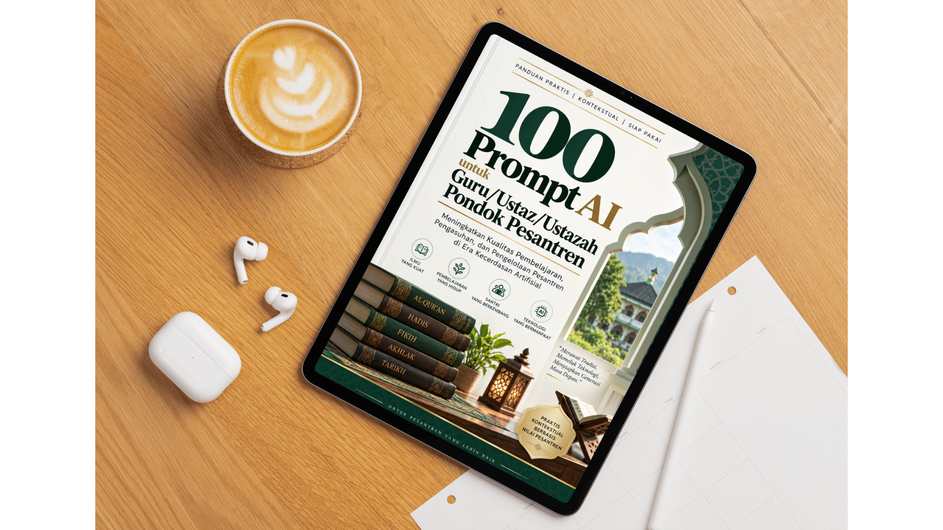 Buku 100 Prompt AI untuk Guru, Ustaz & Ustazah Pondok Pesantren
